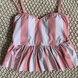 Kortni Jeane Sweetheart Peplum: Pink/White Stripes, szXS